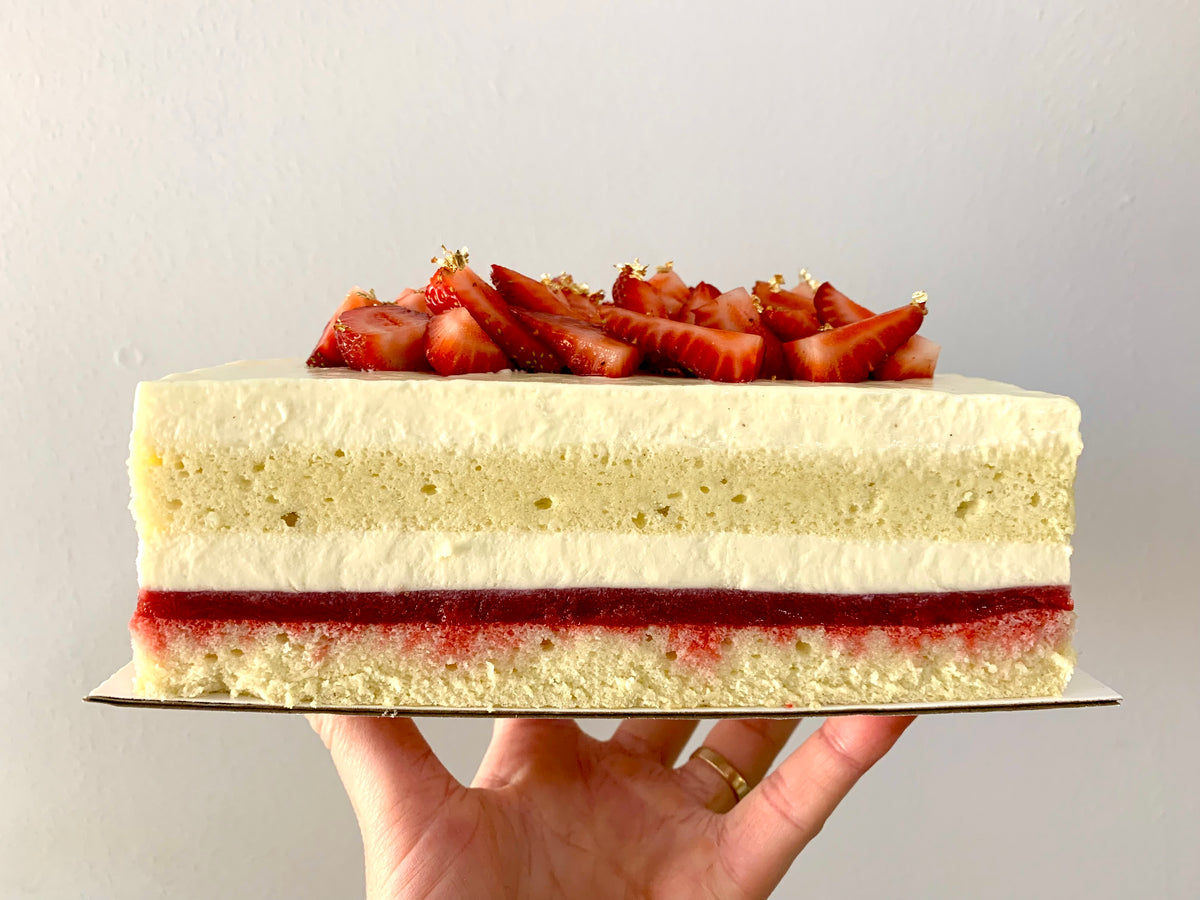 Strawberries and Cream Cake feeds 4-6